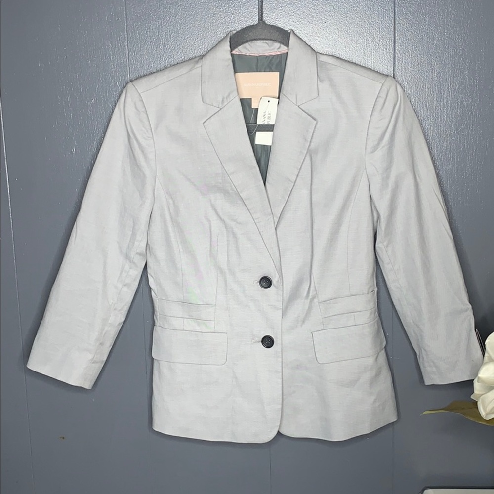 Banana Republic Factory 3/4 Sleeve Blazer Gray‎